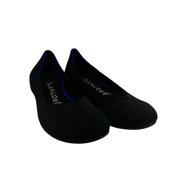 Rothys Round Toe Womens Size 7 Black & Blue Knit Ballet Flats - Picture 5 of 5